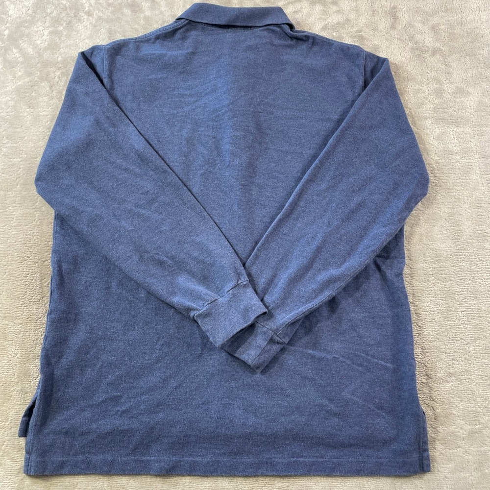 Polo Ralph Lauren  Pique Shirt Mens Large Blue Long Sleeve Preppy Casual Office - Picture 8 of 9